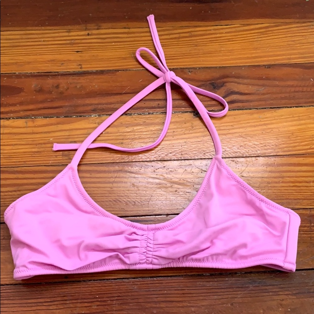 Purple halter bikini top